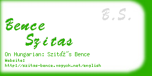 bence szitas business card